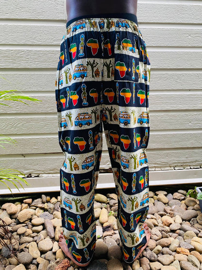 PANTALON NOIR/CARTE AFRIQUE