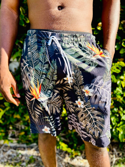 SHORT HOMME - BLACK TROPICAL