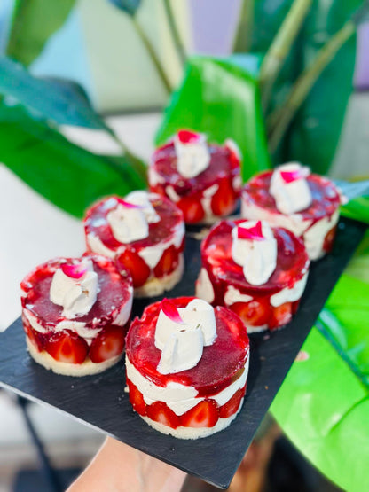 MINI FRAISIERS (x3) - 100% VEGETAL - SANS GLUTEN - SANS LACTOSE