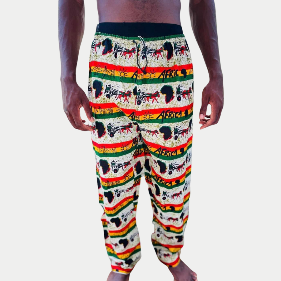 PANTALON AFRICA-VERT/JAUNE/ROUGE